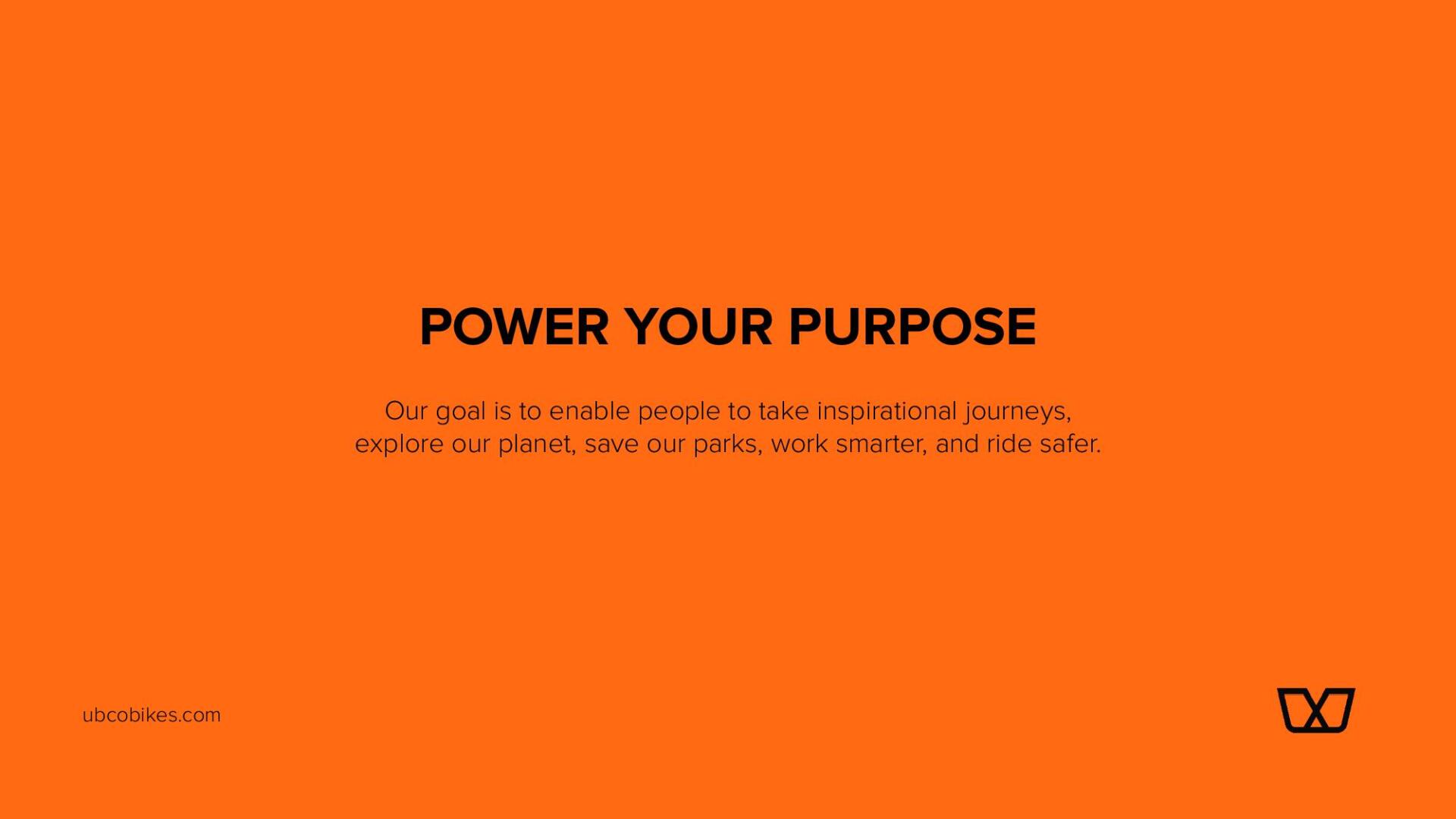 An orange background with the words `` power your purpose '' on it.