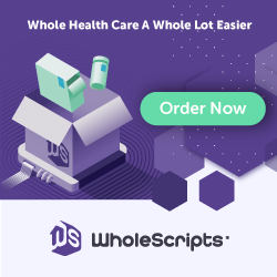 An advertisement for whole scripts that says whole health care a whole lot easier