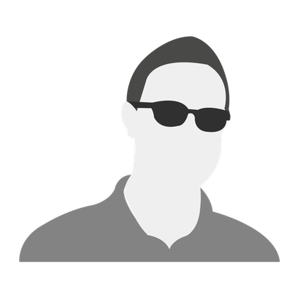 A silhouette of a man wearing sunglasses without a face.