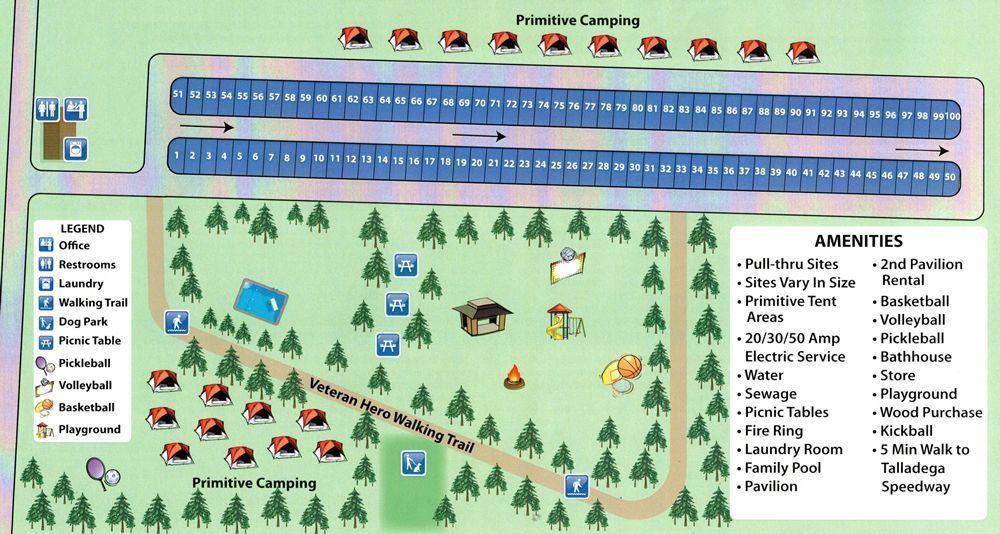 Time Away RV Resort campground map