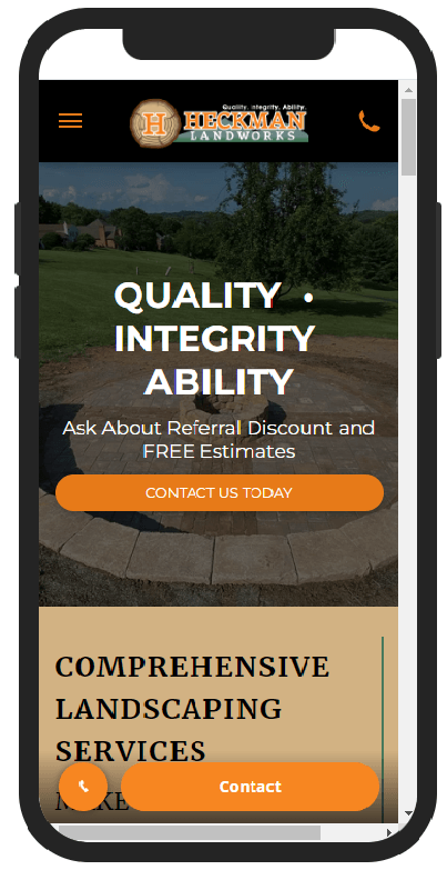 Website Preview on Mobile — Forest, VA — Heckman Lawn Care and Landscaping LLC