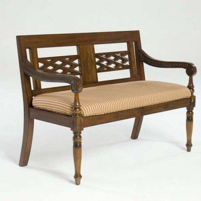 Anglo-Indian Colonial Bench - Upholstered