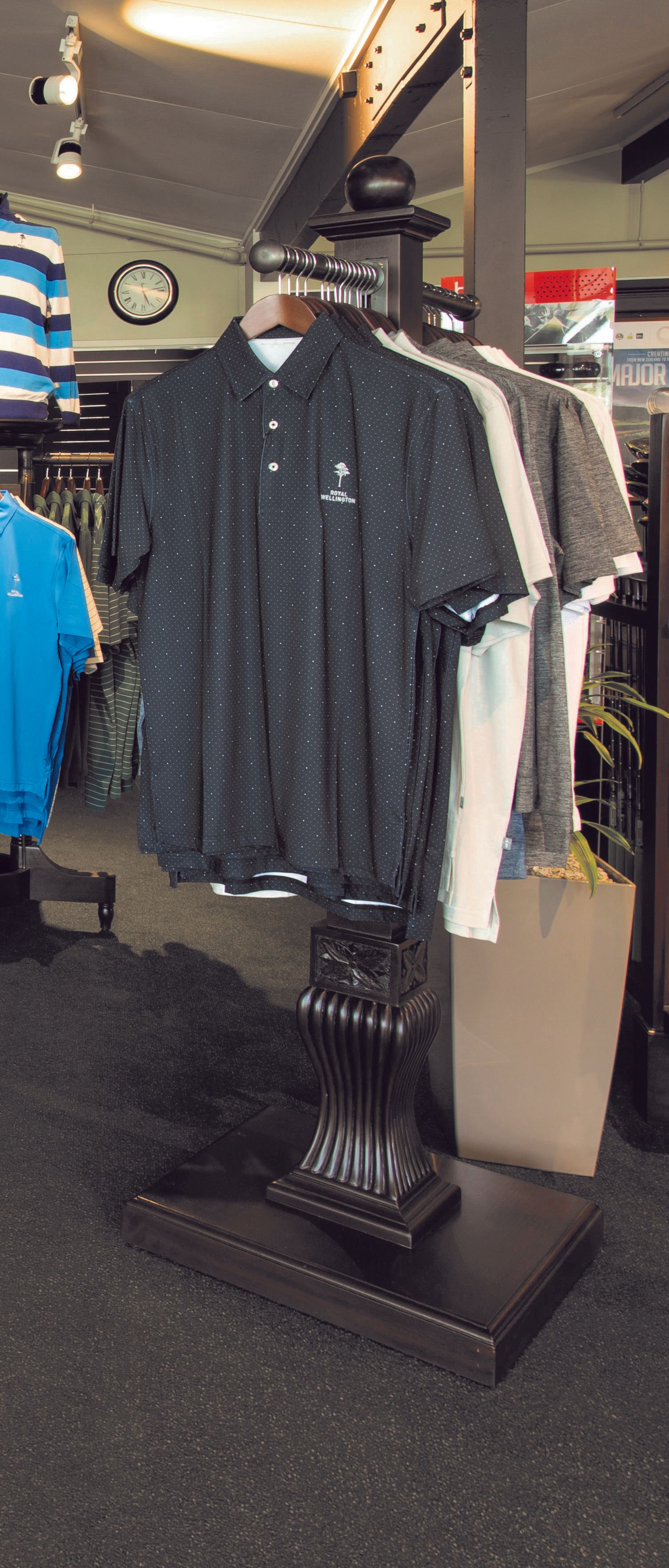 Golf Pro Shop Clothing rack display by Bauer International