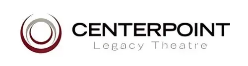 The CenterPoint Legacy Theatre logo features a maroon and gray circular emblem next to the company name in black text.