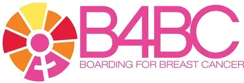 Logo for Boarding for Breast Cancer (B4BC) featuring a colorful circular symbol and the text B4BC in bold pink.