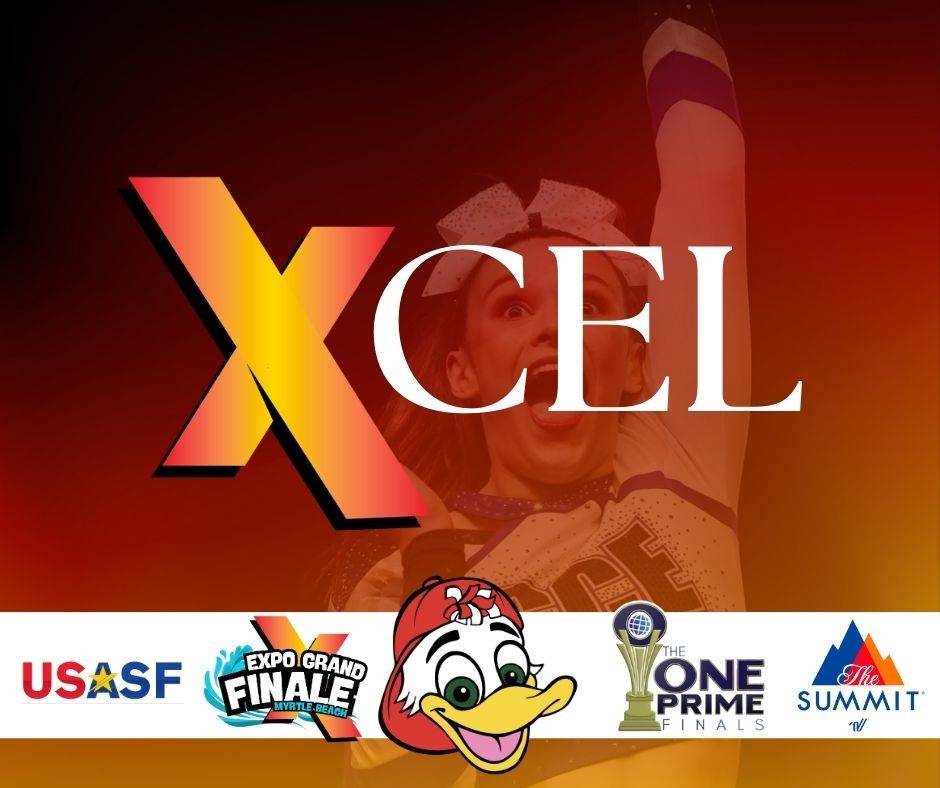 A poster for the cheer expo with a duck on it