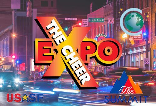 A poster for the expo career with a city in the background