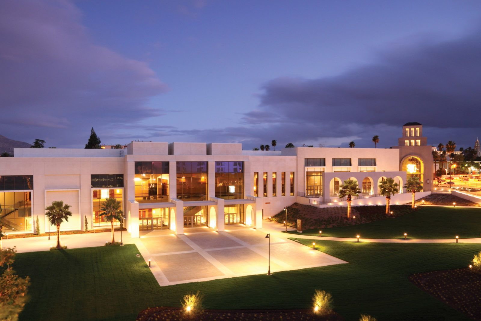 A white building with the word ontario convention center on it