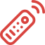 Red remote control sending signal.