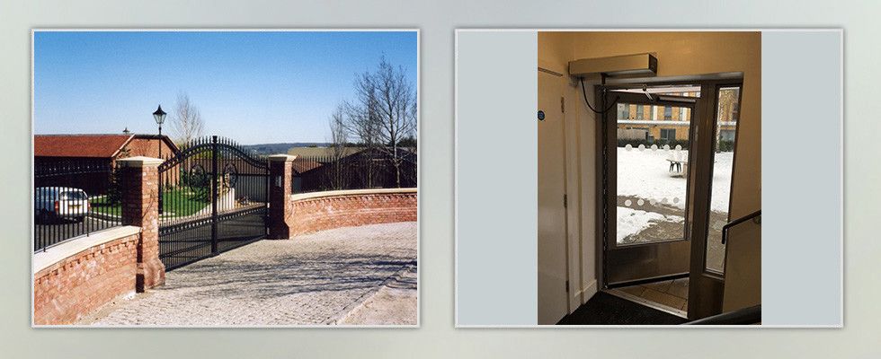 a picture of a gate and a picture of a door