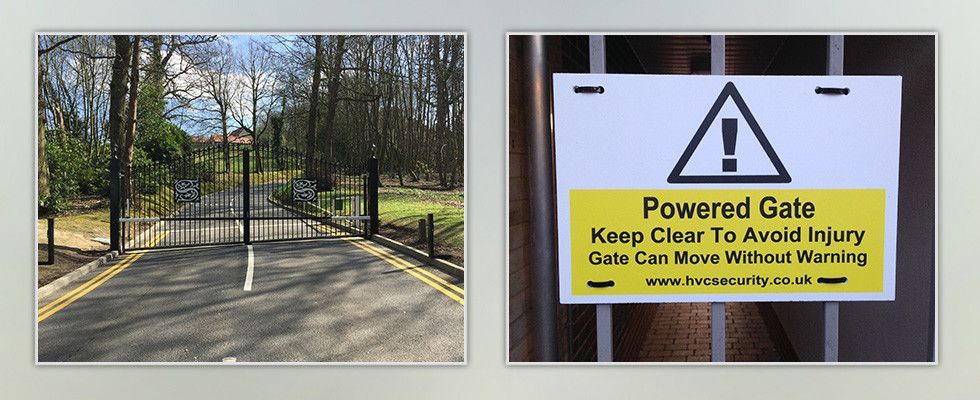 a powered gate keep clear to avoid injury gate can move without warning