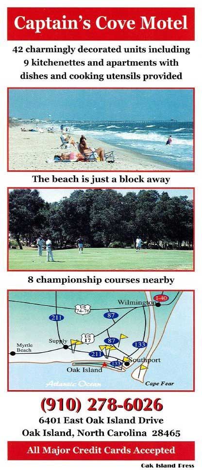 Brochure — Oak Island, NC — Captain's Cove Motel