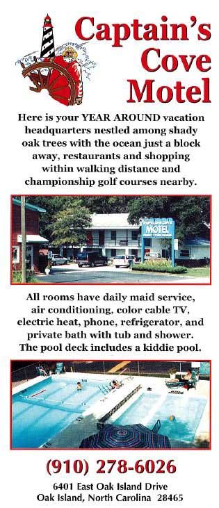 Captain's Cove Motel Brochure — Oak Island, NC — Captain's Cove Motel