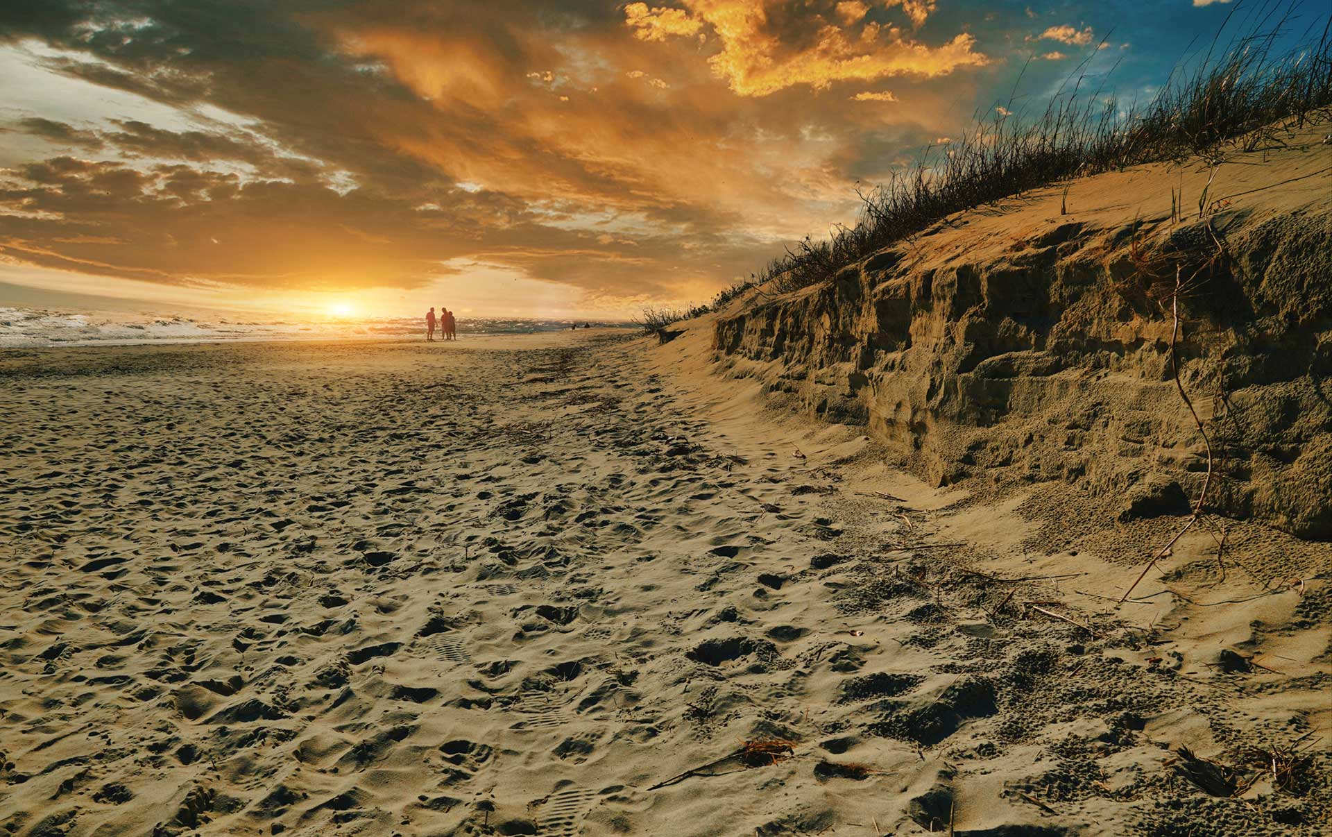 Sandy Beach Dune Sunset — Oak Island, NC — Captain's Cove Motel