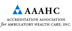 The logo for the accreditation association for ambulatory health care