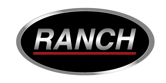 A black and silver ranch logo on a white background.