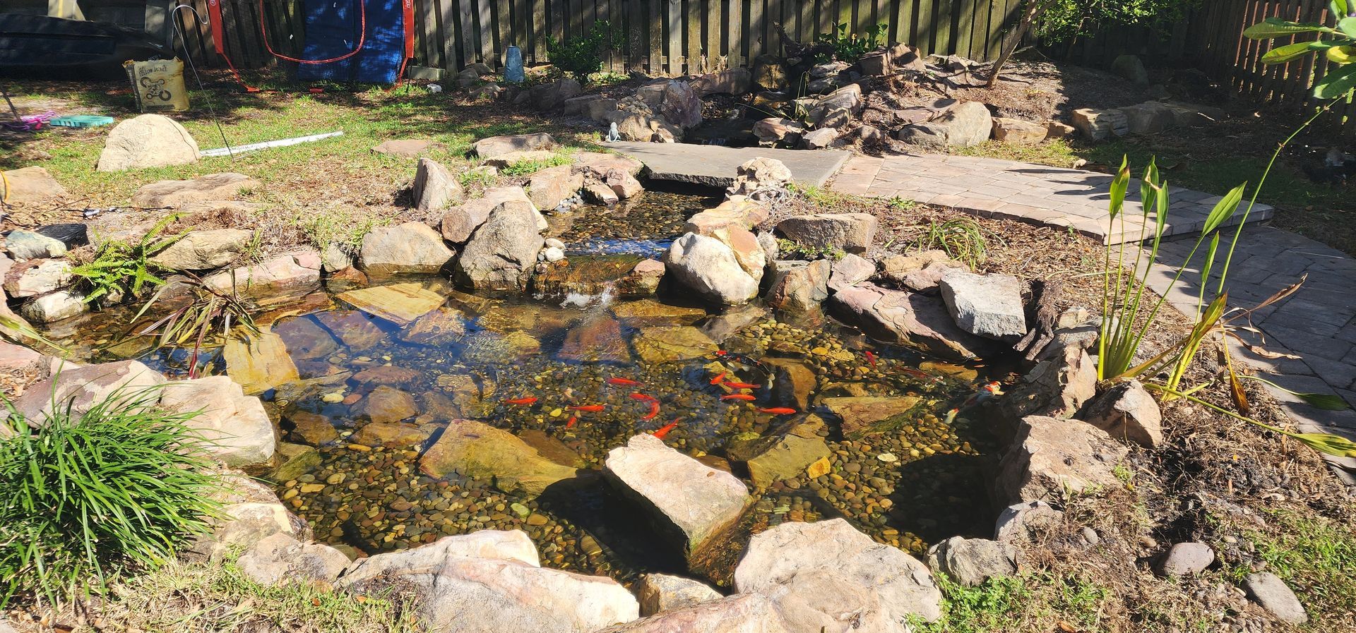 Pond enhancement by landscape contractors Melbourne