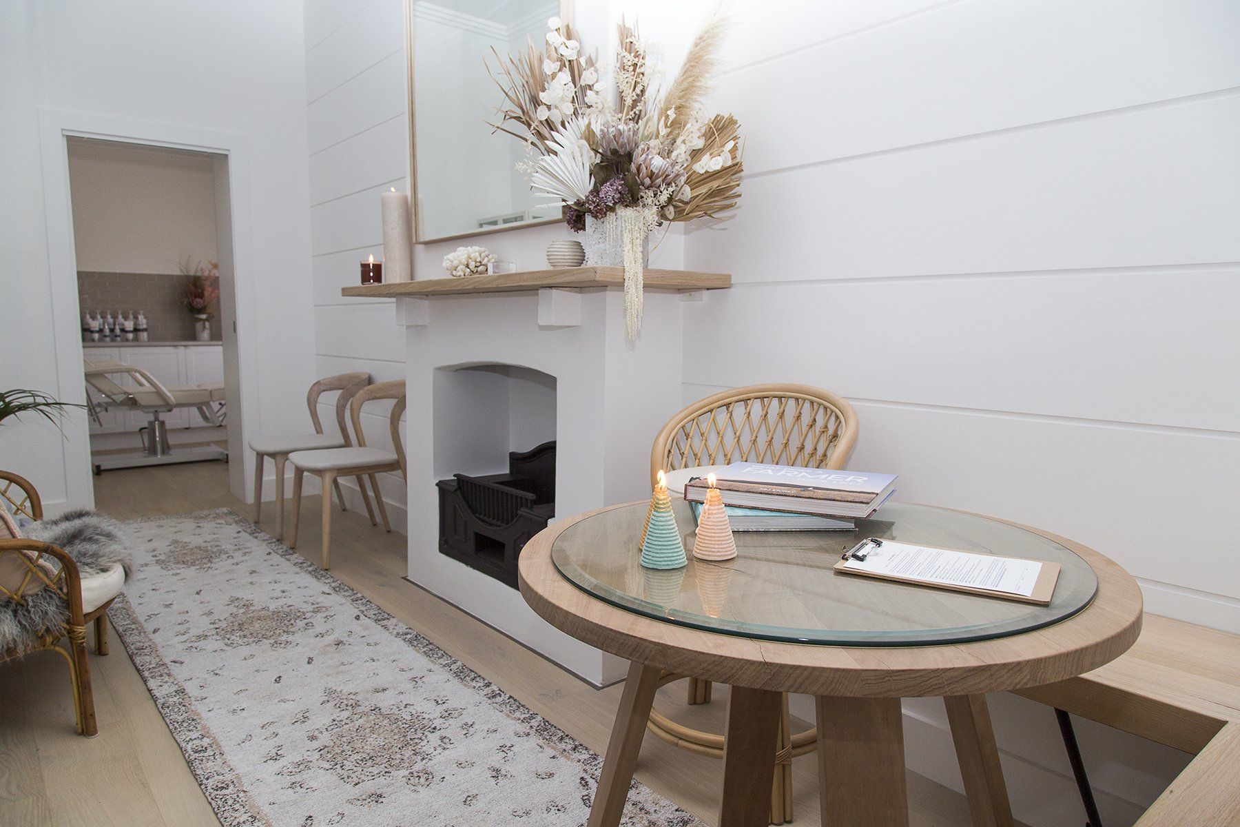 inside weightless float waiting room table