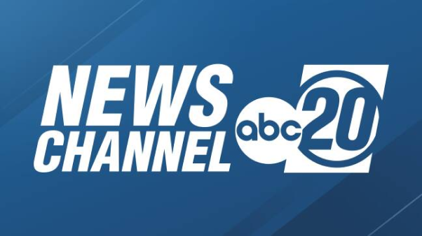 The abc 20 news channel logo on a blue background