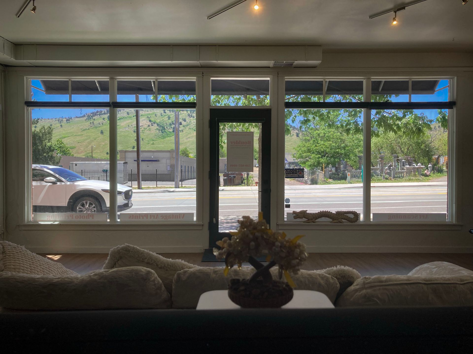 A view of the Boulder Fine Art Reproduction studio from the inside