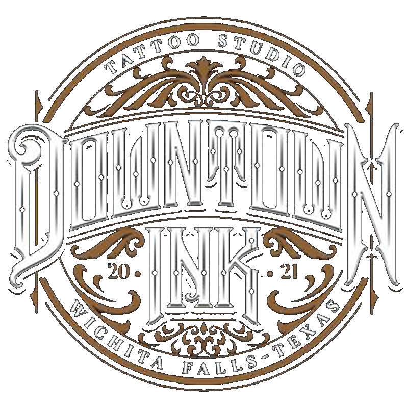 A logo for a tattoo studio in wichita falls , texas.