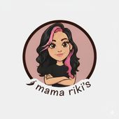 Logo of a woman with dark hair and pink highlights, arms crossed, inside a brown circle, 