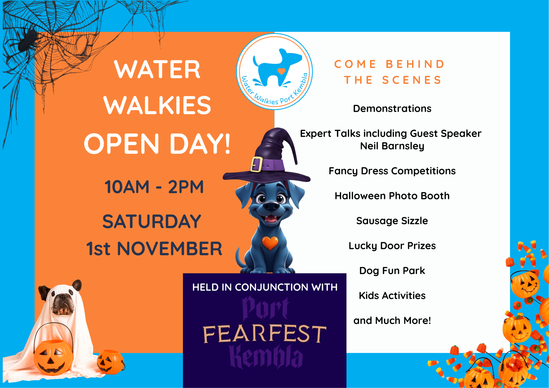 water walkies open day november 1st 2025. held in conjunction with fear fest port kembla