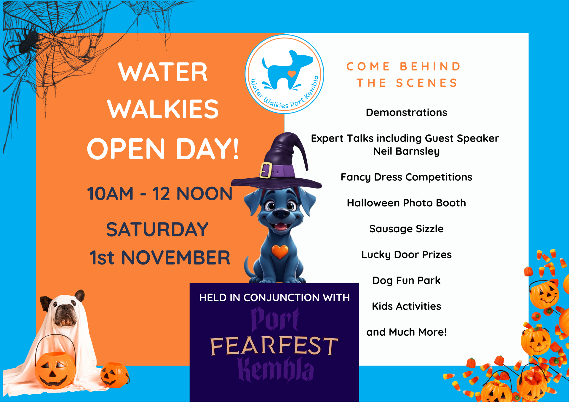 water walkies open day november 1st 2025. held in conjunction with fear fest port kembla