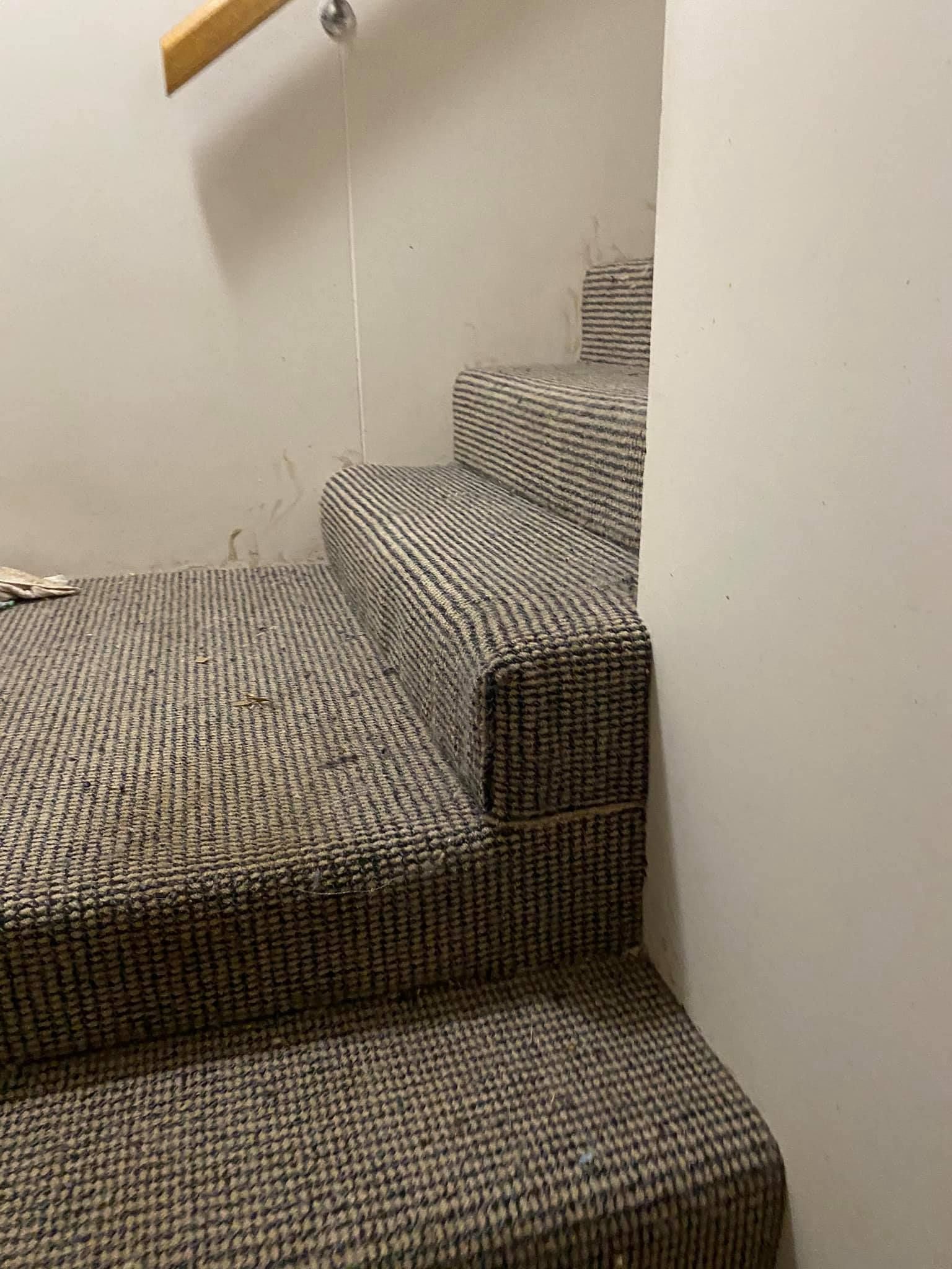 A Staircase With A Carpeted Floor And A Wooden Railing – Hobart, TAS - Martin Baker Carpet Repair