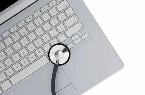 Laptop With Stethoscope