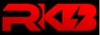 a red rkb logo on a black background