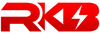 a red rkb logo on a black background