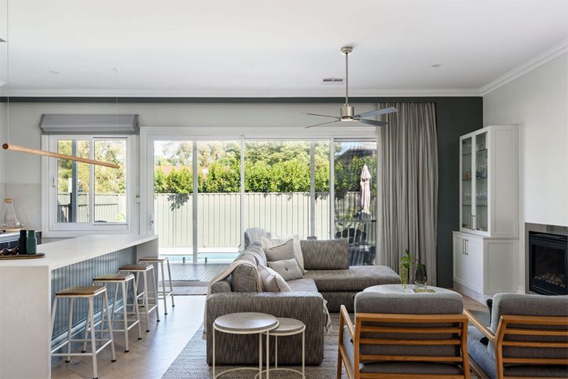 Lounge Room With the Curtains Opened — Custom Home Builders in the Hunter Valley