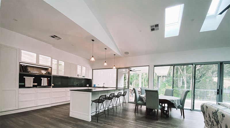 Spacious Open Plan Kitchen & Dining Room — Custom Home Builders in the Hunter Valley