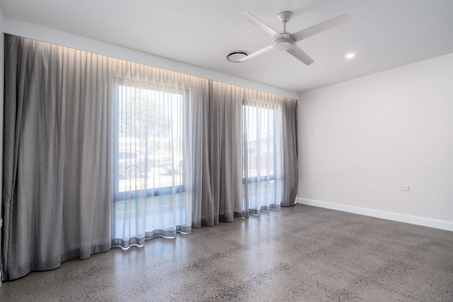 A Big Window With Curtain  —Custom Home Builders in the Hunter Valley