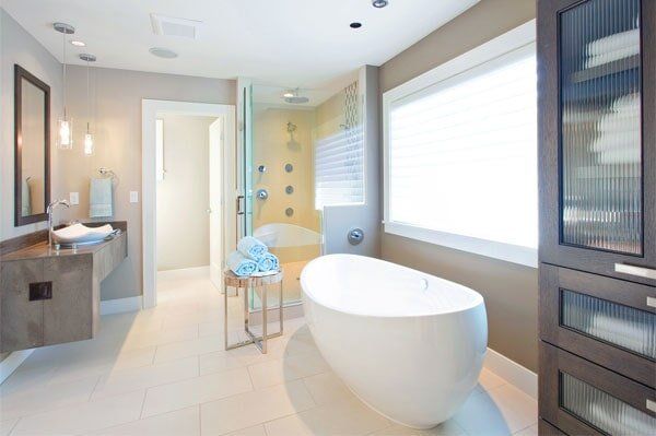 Bathroom Remodeling — Modern Bathroom in Luxury Home in Holden, MA