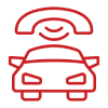 Car with a phone on top icon