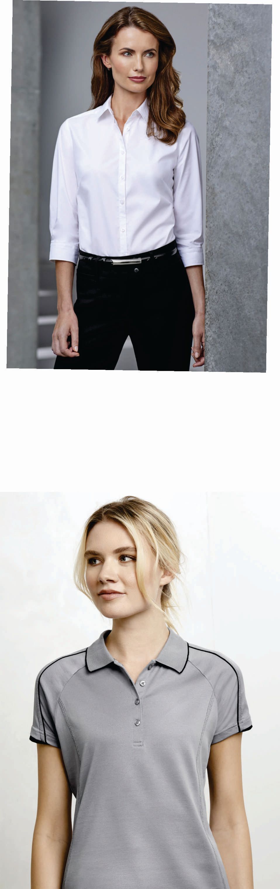 Woman Wearing White Work Blouse — Uniforms2U in Leumeah, NSW