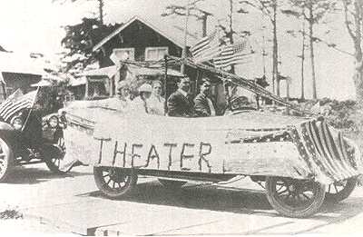 Vintage car in a parade with 