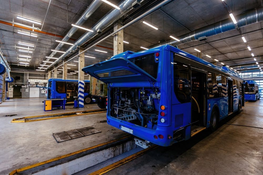 Blue Bus Being Repaired — A & J Diesel Services in Braitling, NT