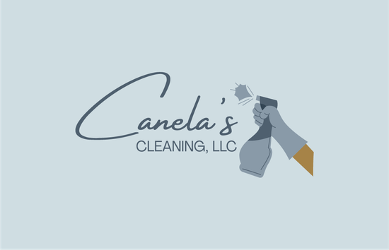 A logo for canela 's cleaning llc with a picture of a tie