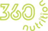 A green logo for a company called 360 nutrition