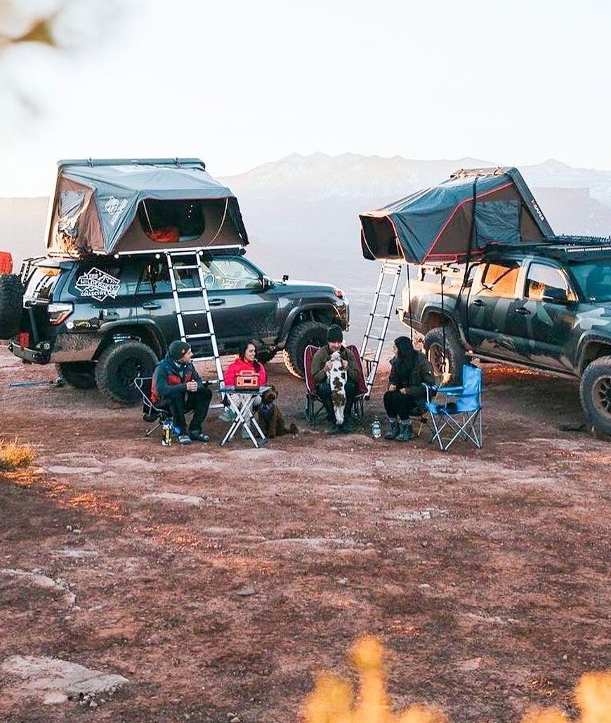 Kamper Skycamp rooftop tent installed on a 4x4 in Missouri woods