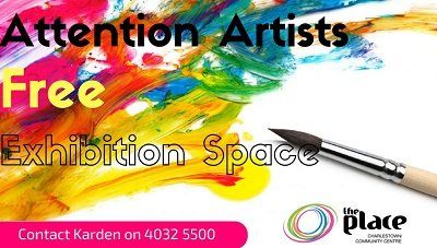 Artwork stating 'free exhibition space'