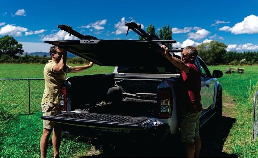 MAXIM, Hard Lid, Ute, removal, side rails, 10 seconds, powder coated, easy, quick, mitsubishi, triton, heavy duty