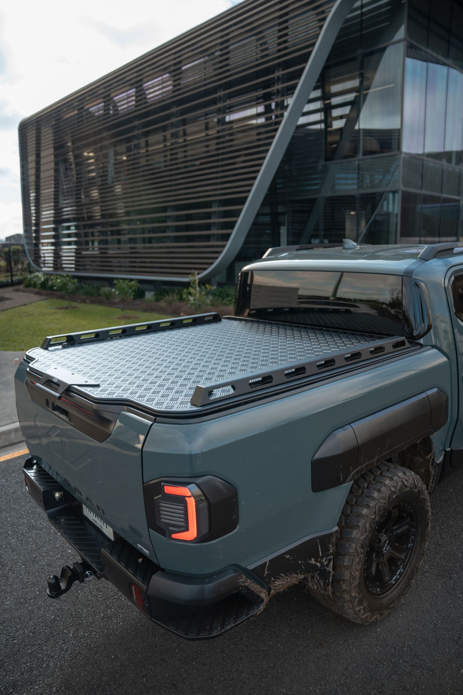 Kia Tasman Ute with MAXIM Hard Lid with MAX Tie Down Rails.