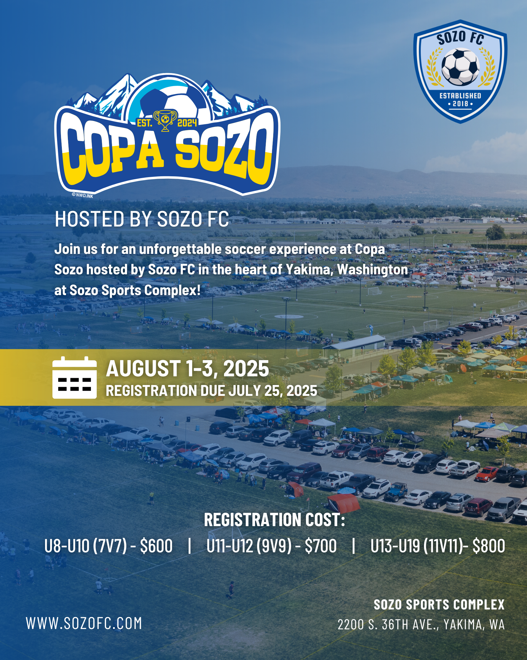 A poster for a soccer tournament called copa sozo.