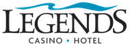 The legends casino hotel logo has a blue wave on it.