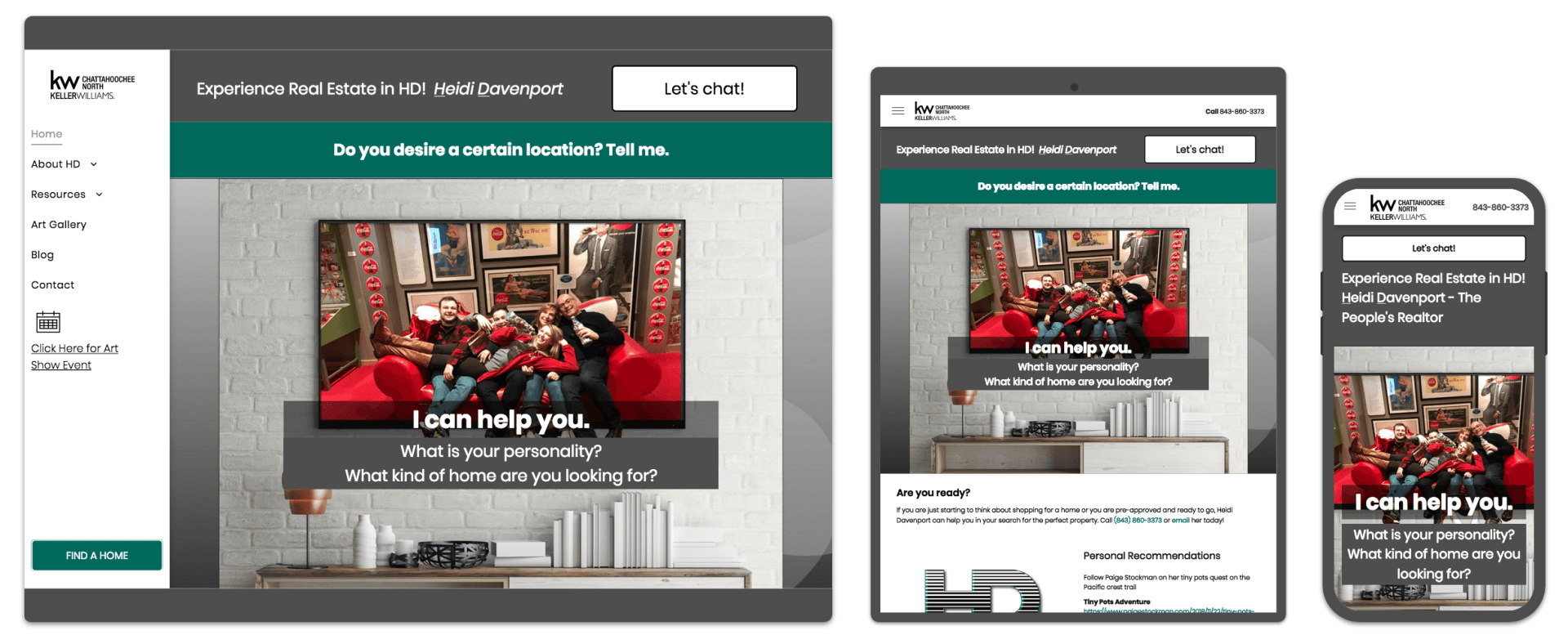 A screenshot of a website on a computer , tablet , and phone.