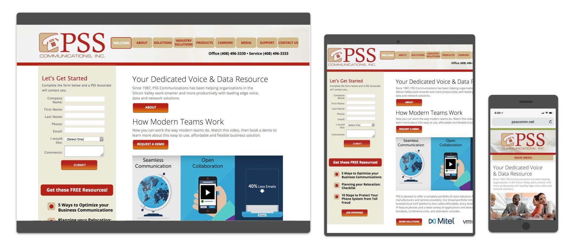 A gps website is displayed on a tablet , phone , and computer screen.